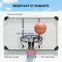 Voir la diapositive 5 : HOMCOM Panier de basket-ball mural - panneau de basket à accrocher - visserie incluse - acier PC blanc noir