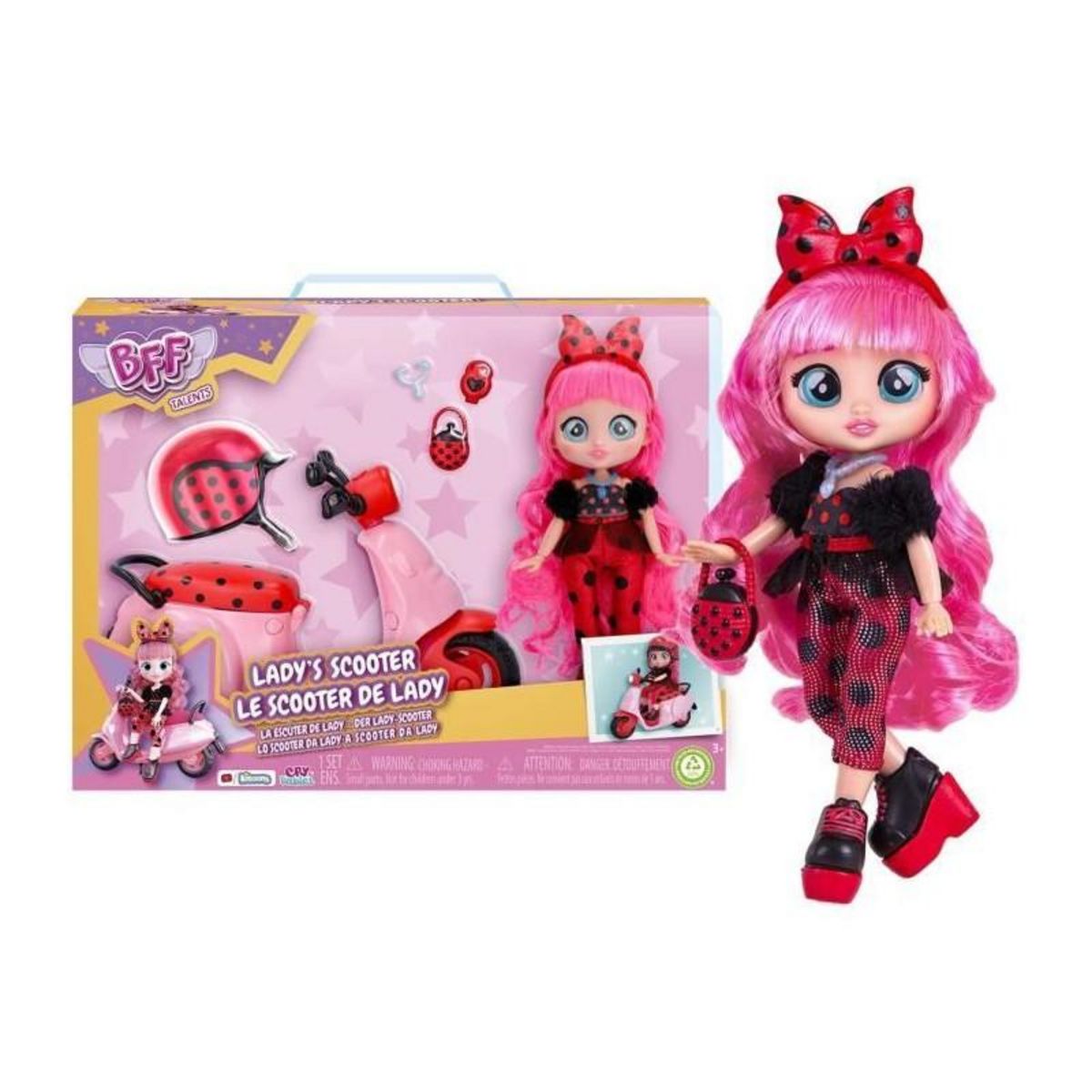 IMC Toys Poupée Cry Babies BFF Lady's - Scooter