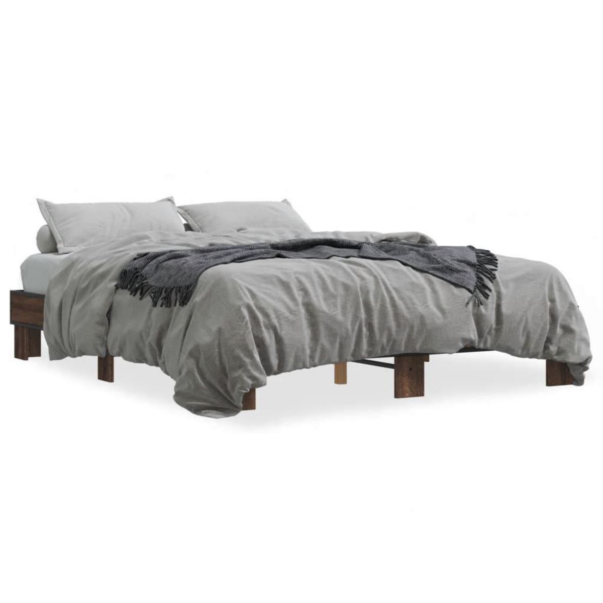 VIDAXL Cadre de lit sans matelas chene marron 150x200 cm