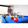 Voir la diapositive 6 : PLAY4FUN Billard de table avec accessoires - Kit Billard Compact de bureau ou salle de jeu, 102 x 51 x 22,5 cm - Marron et Tapis Bleu
