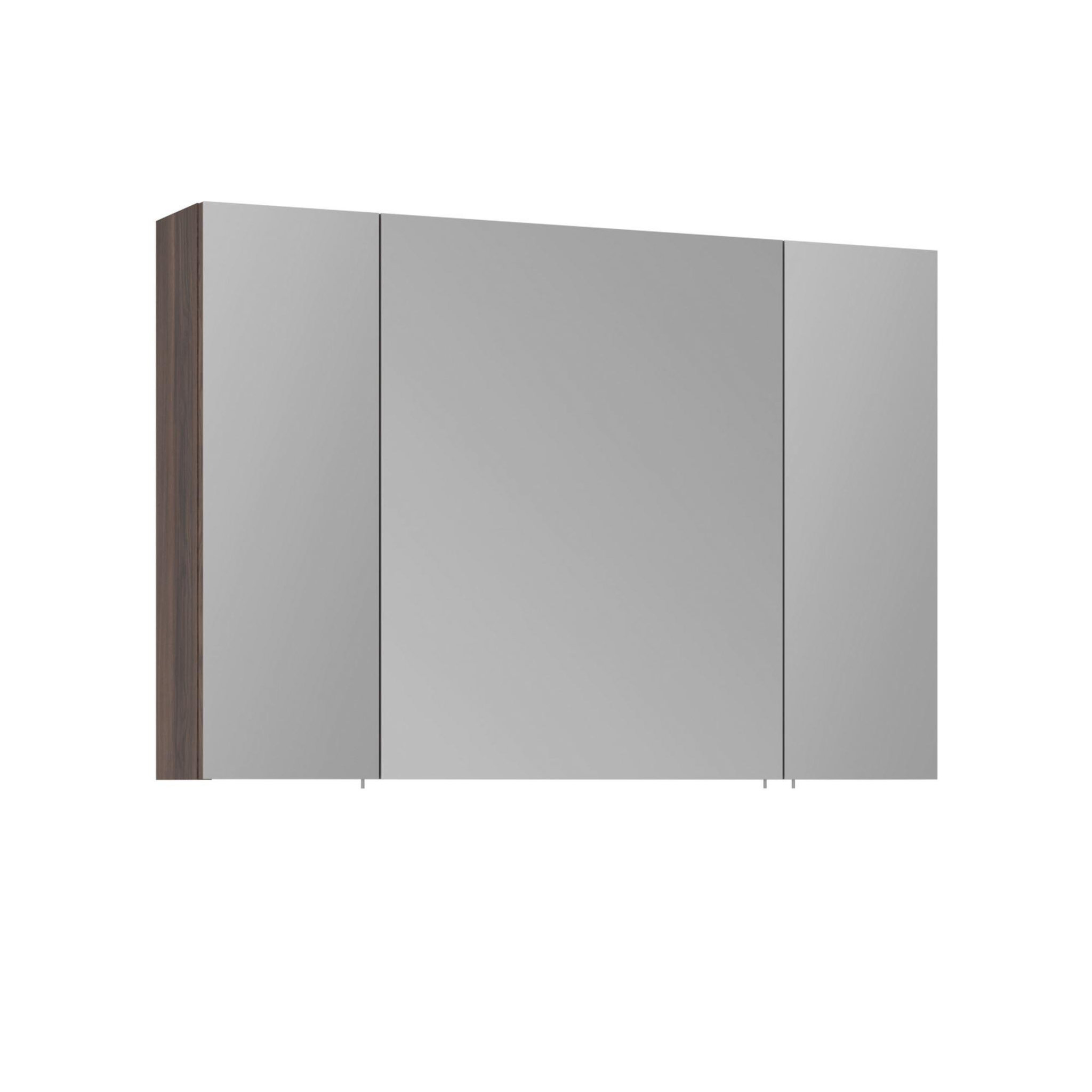 Habitat et Jardin Meuble Salle de Bain avec Miroir  Side 100  - 100 x 16 x 66 cm - Dark Walnut
