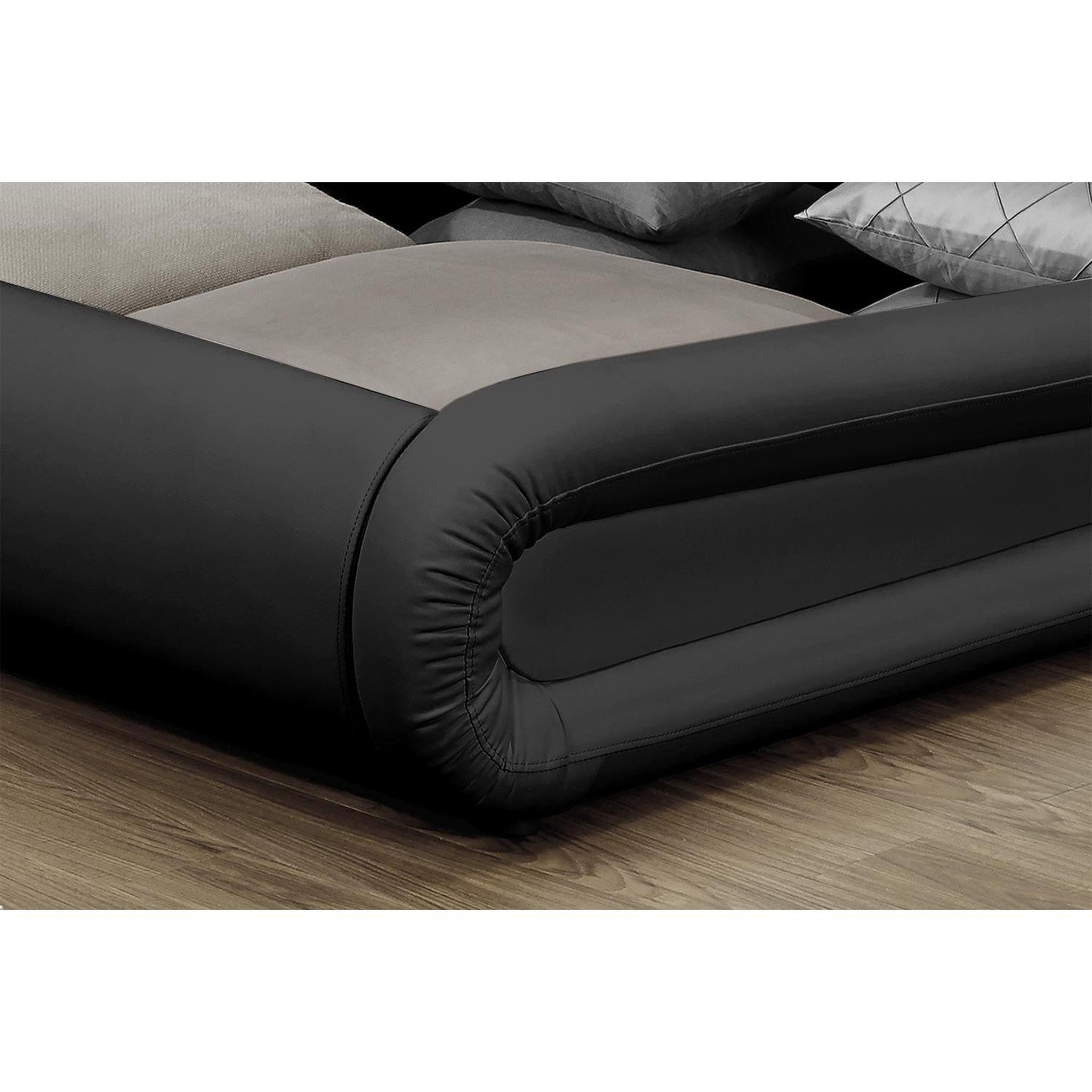 Voir la diapositive 6 : CONCEPT USINE Lit coffre avec led 140 x 190 cm noir portland
