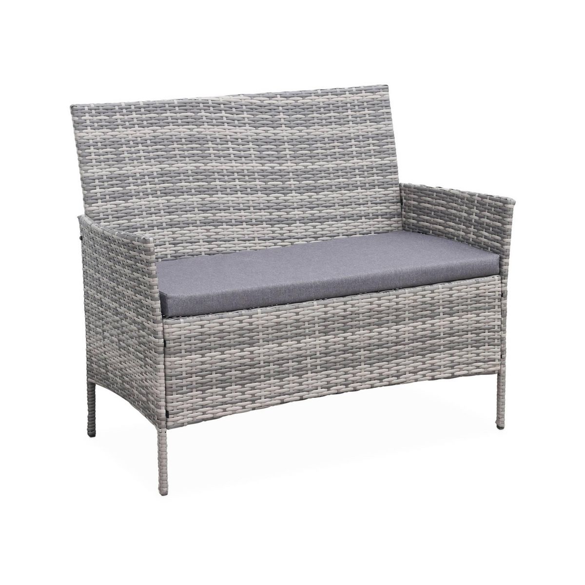 SWEEEK Ensemble de jardin en résine tressée, salon 4 places   fauteuil Moltès