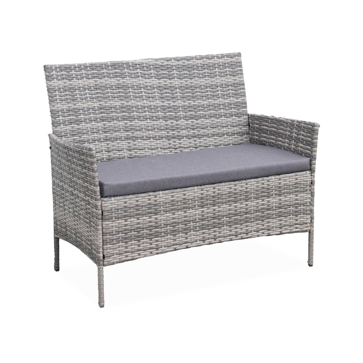 SWEEEK Ensemble de jardin en résine tressée, salon 4 places   fauteuil Moltès