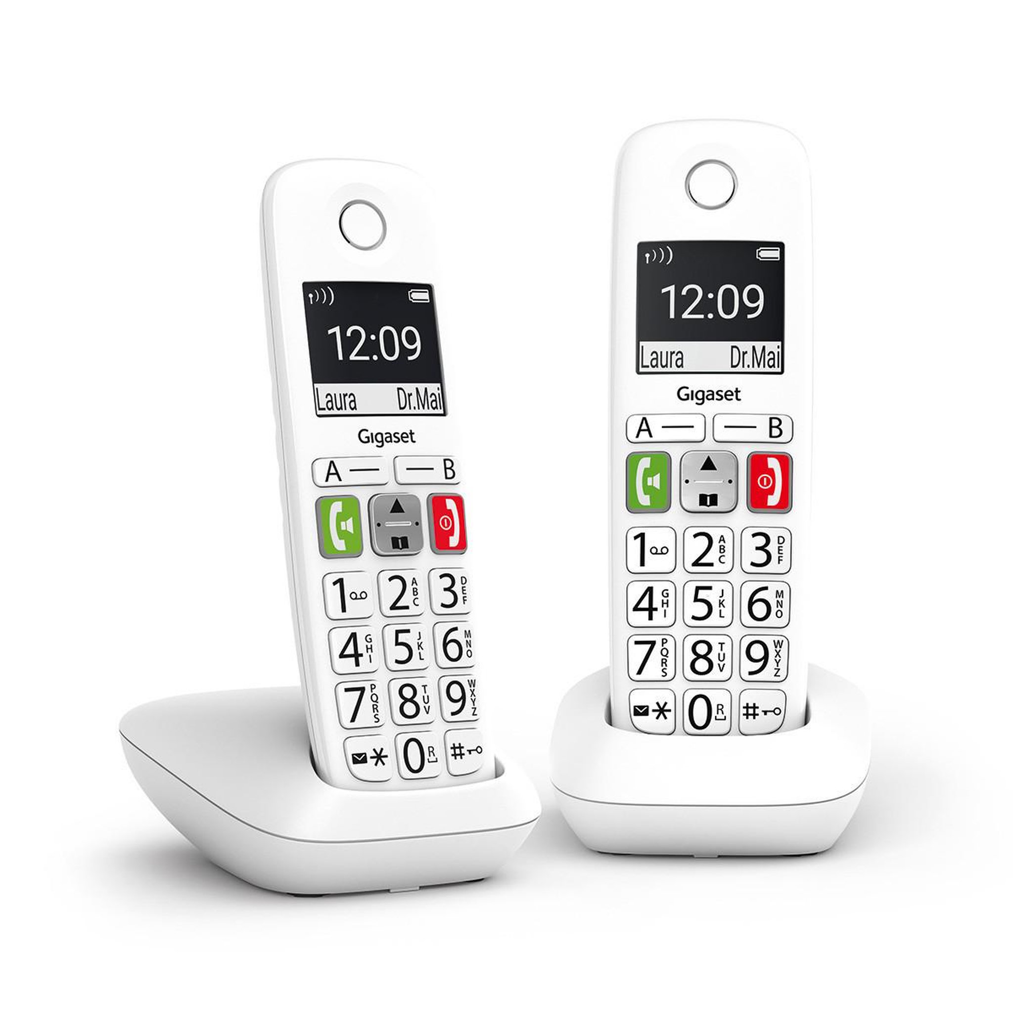 GIGASET Téléphone analogique DECT Gigaset E290 Duo avec identification de l'appelant Blanc