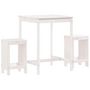 Voir la diapositive 2 : VIDAXL Ensemble de bar de jardin 3 pcs blanc bois de pin massif