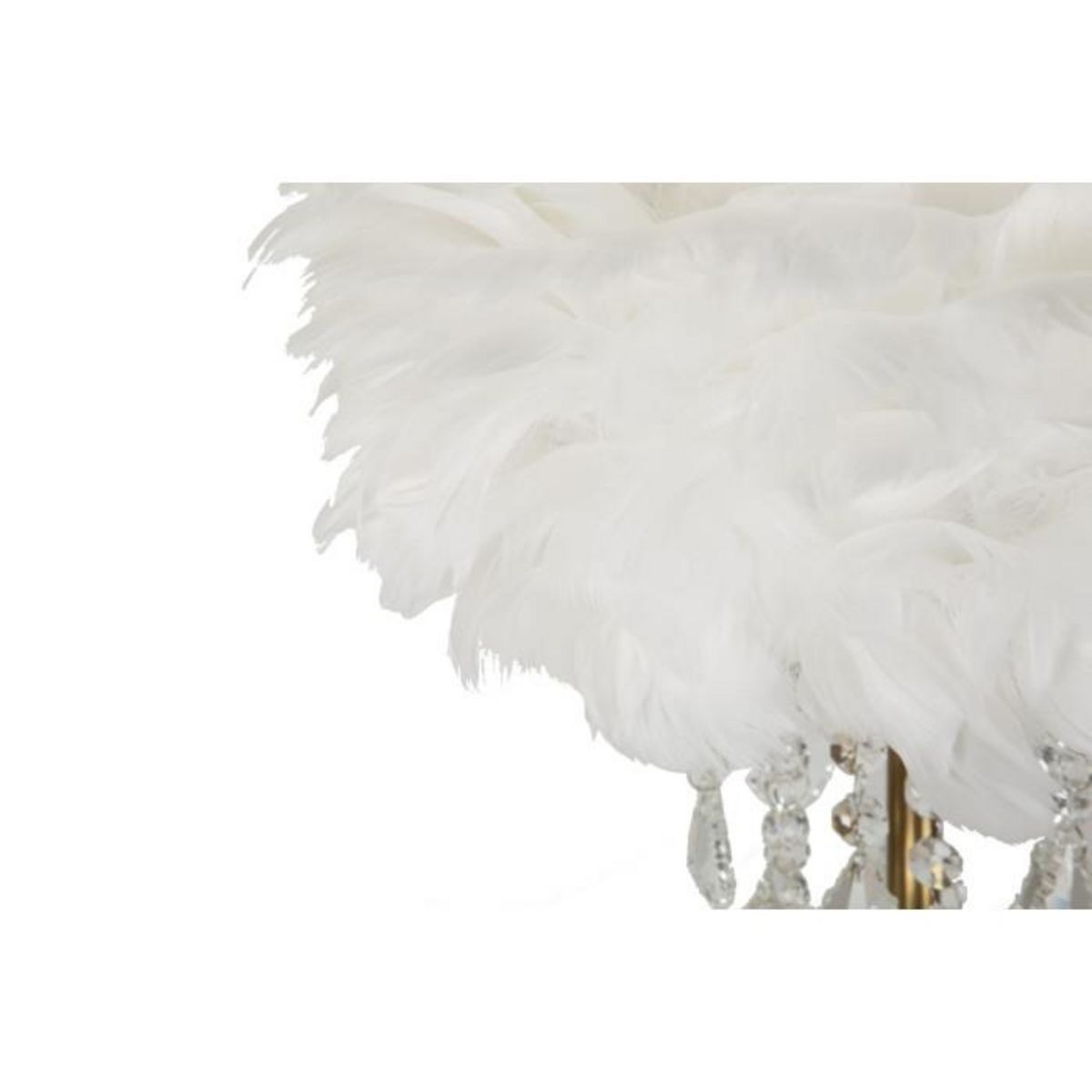 Paris Prix Lampe à Poser Imitation Plume  Diamon  55cm Or & Blanc