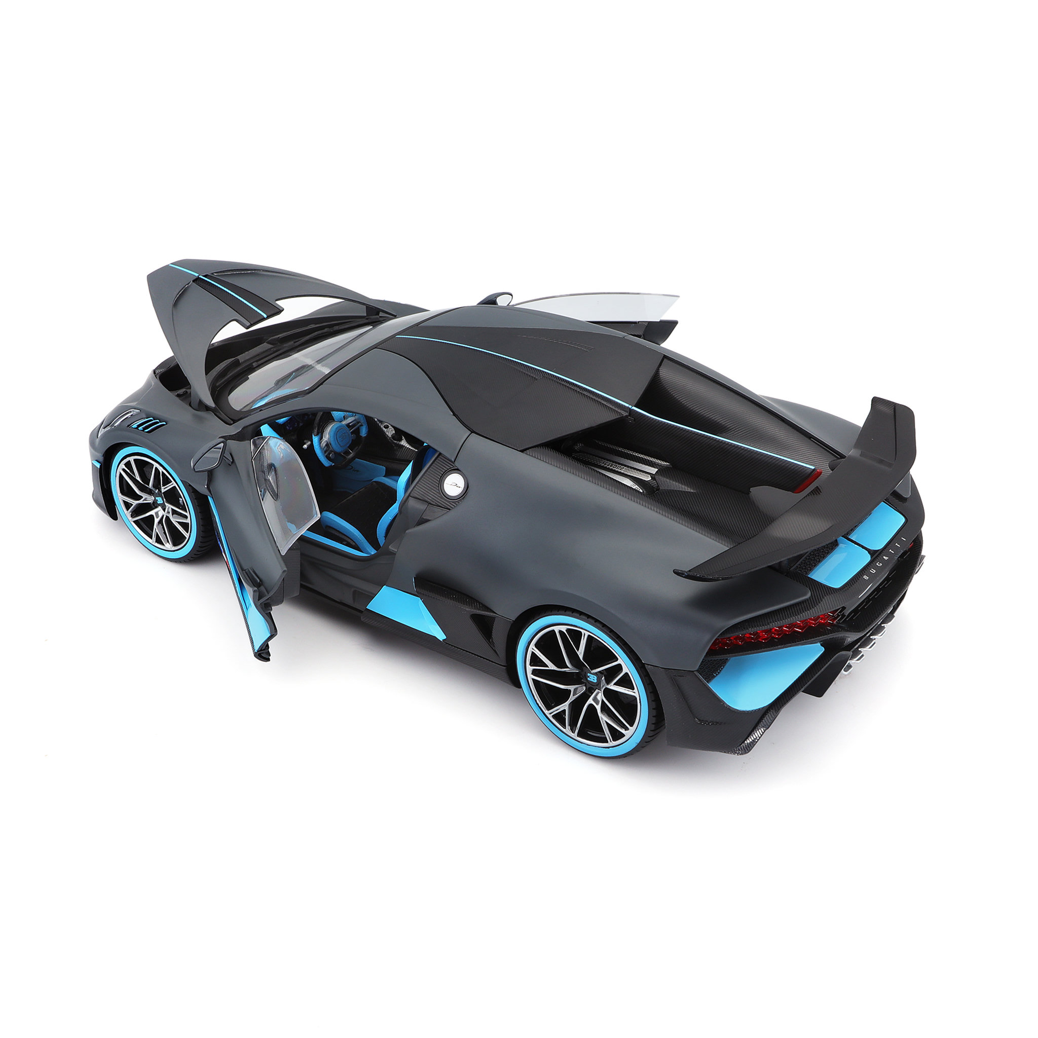 Voir la diapositive 3 : Bburago Bugatti Divo gris bleu 1/18e