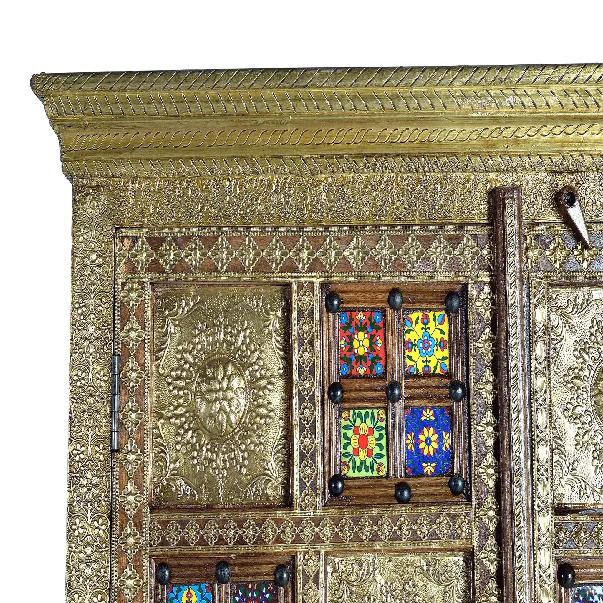 Voir la diapositive 6 : GINER Y COLOMER SL Armoire en bois d'acacia 100cm style artisanal ethnique