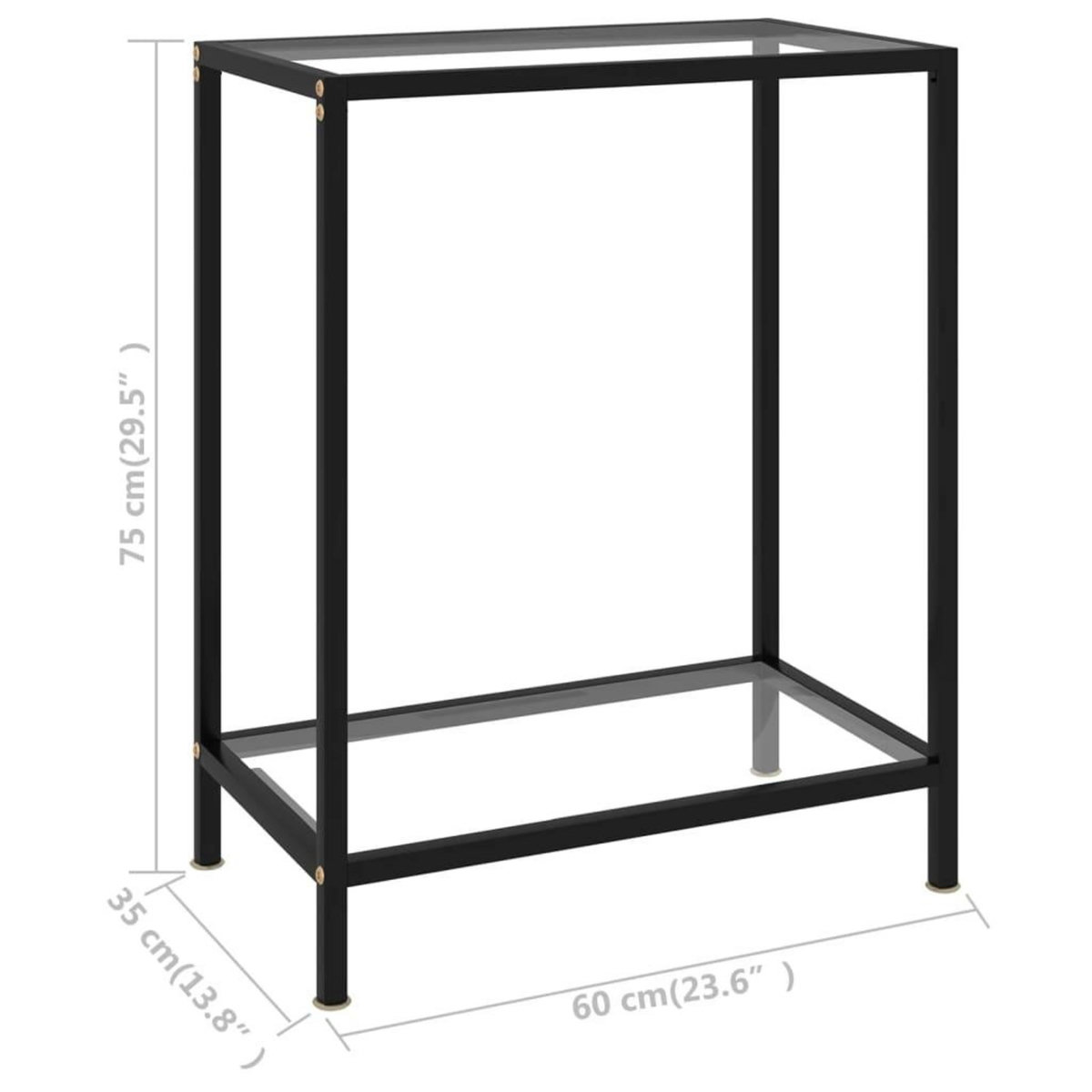 VIDAXL Table console Transparent 60x35x75 cm Verre trempe