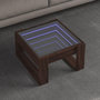 Voir la diapositive 1 : VIDAXL Table basse avec LED infini chene marron 50x53x30 cm