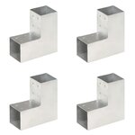VIDAXL Connecteurs de poteau 4 pcs Forme en L Metal galvanise 81x81 mm