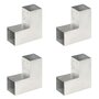 Voir la diapositive 1 : VIDAXL Connecteurs de poteau 4 pcs Forme en L Metal galvanise 81x81 mm