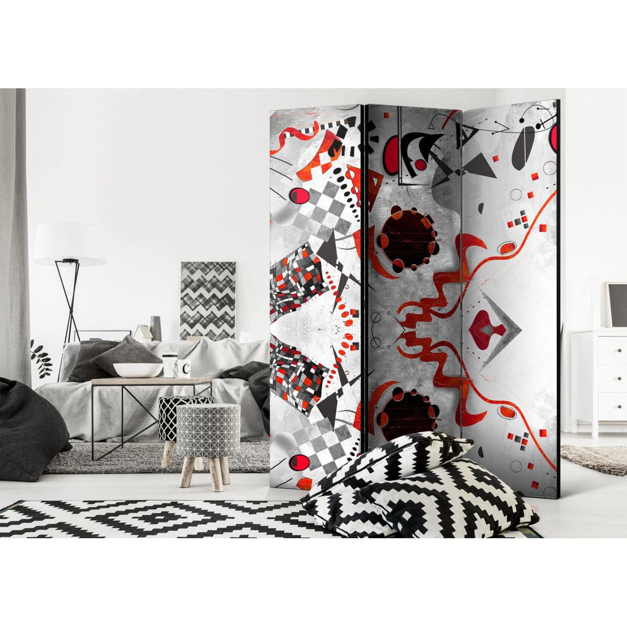 Voir la diapositive 2 : Paris Prix Paravent 3 volets  geometric cosmos  135x172cm