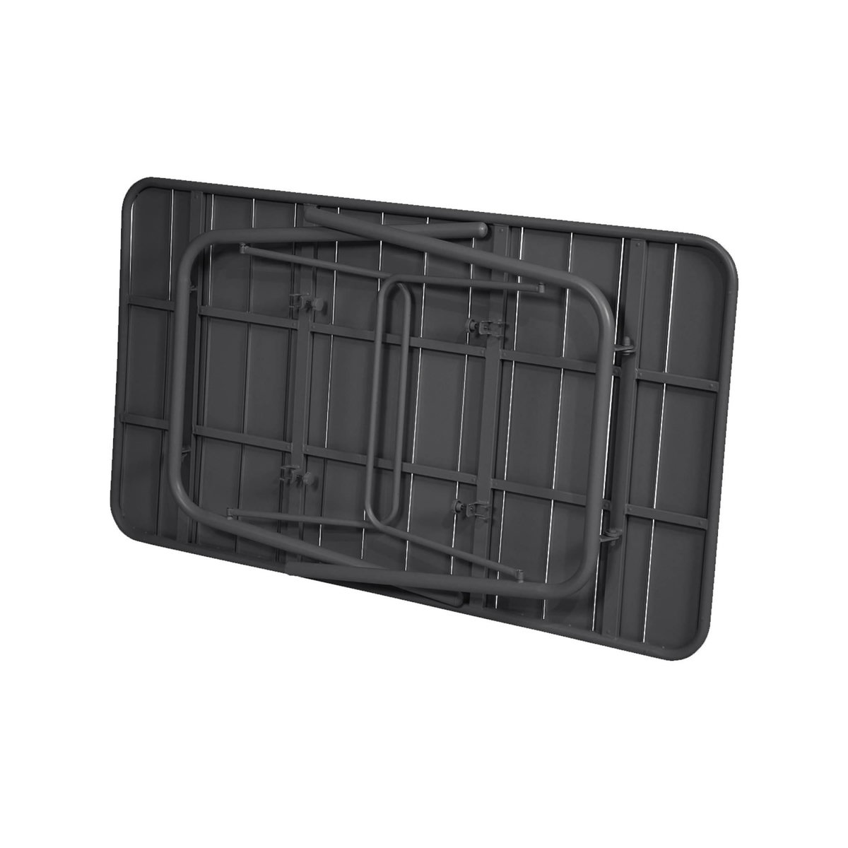 SWEEEK Table de jardin pliante métal 6 places, Amelia 141,2 x 80 x 72,5cm