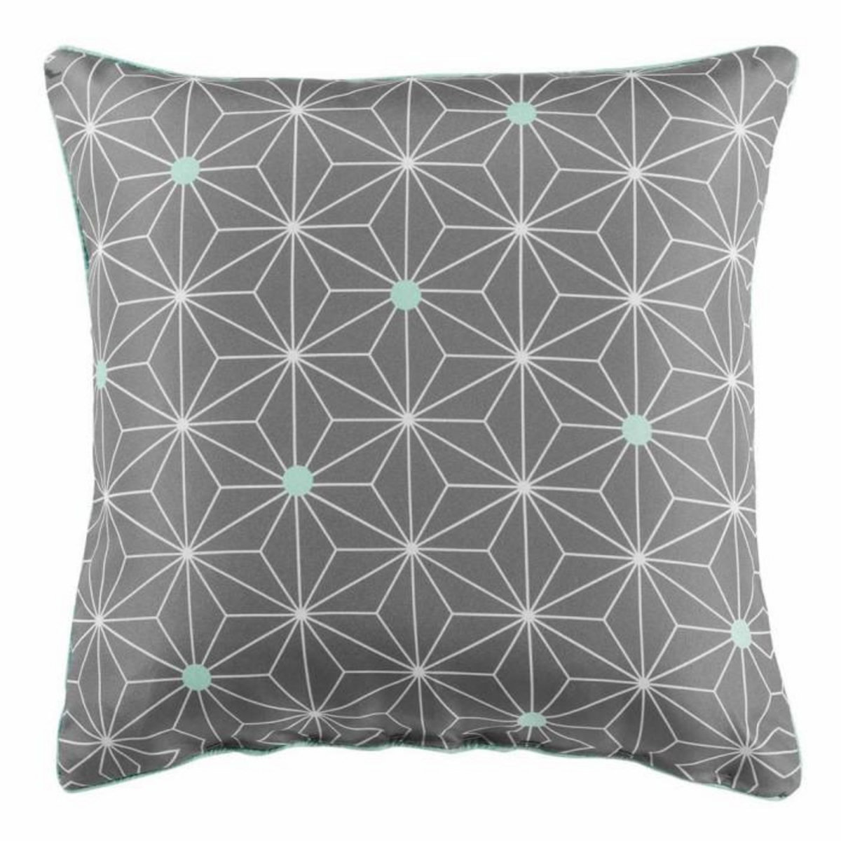Paris Prix Coussin Déco  Lagune  40x40cm Anthracite & Menthe