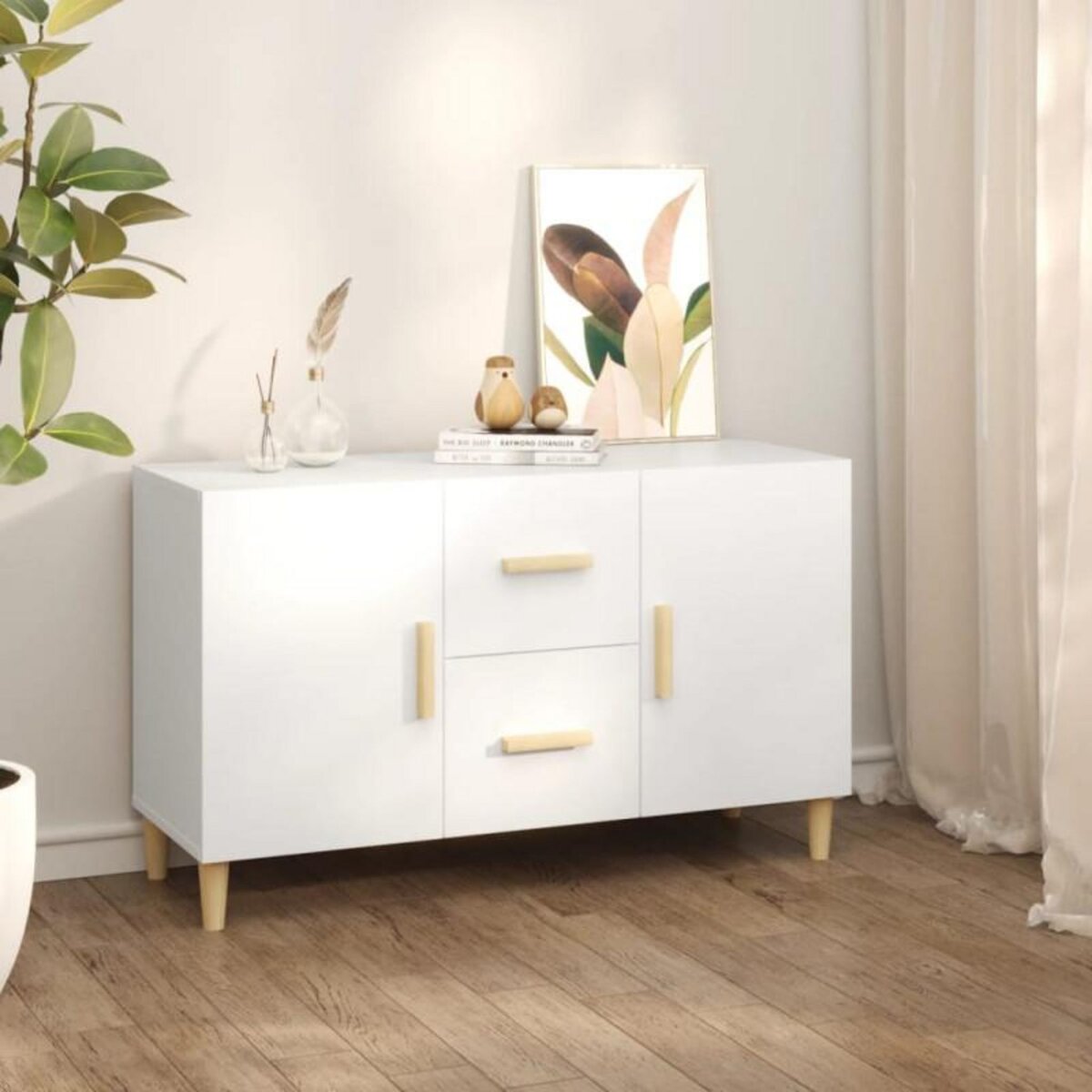 VIDAXL Buffet blanc 100x36x60 cm bois d ingénierie