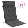 Voir la diapositive 2 : VIDAXL Coussins de chaise a dossier haut lot de 2 anthracite