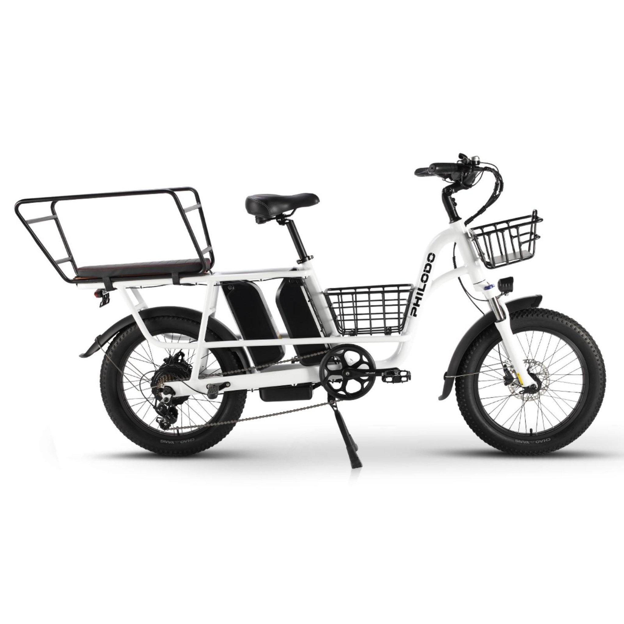 PHILODO Vélo cargo électrique philodo traveller, double batterie 1680 wh, blanc