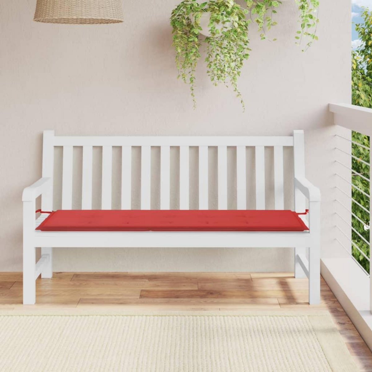 VIDAXL Coussin de banc de jardin rouge 150x50x3 cm tissu oxford