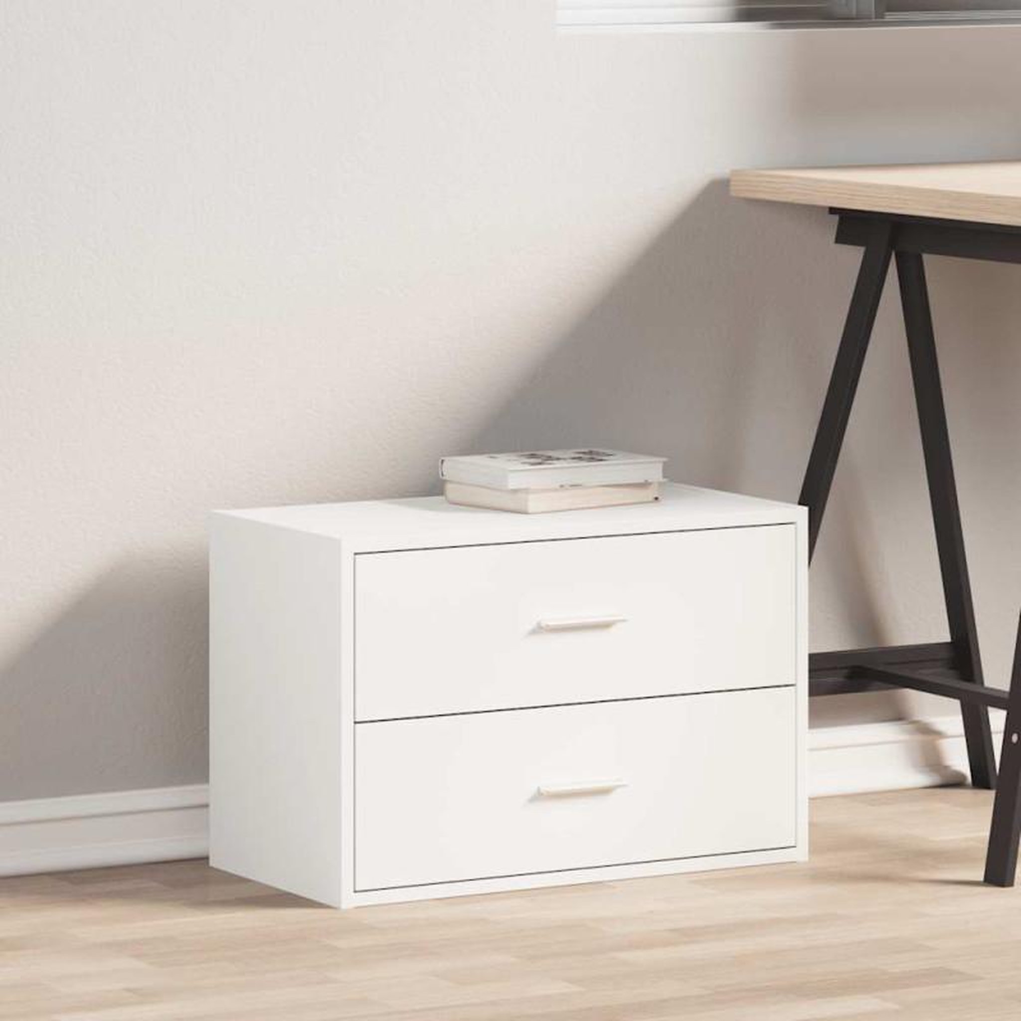 Voir la diapositive 3 : VIDAXL Armoire avec 2 tiroirs blanc 60x31x40 cm bois d ingénierie