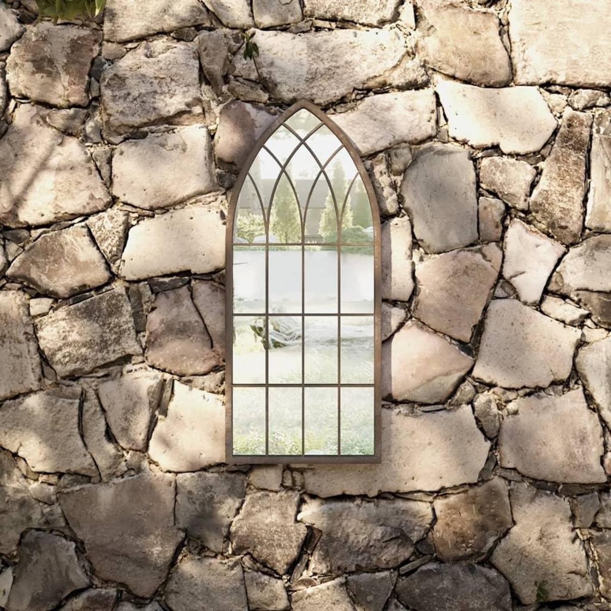 VIDAXL Miroir de jardin Sable 70x30 cm Fer pour utilisation exterieure