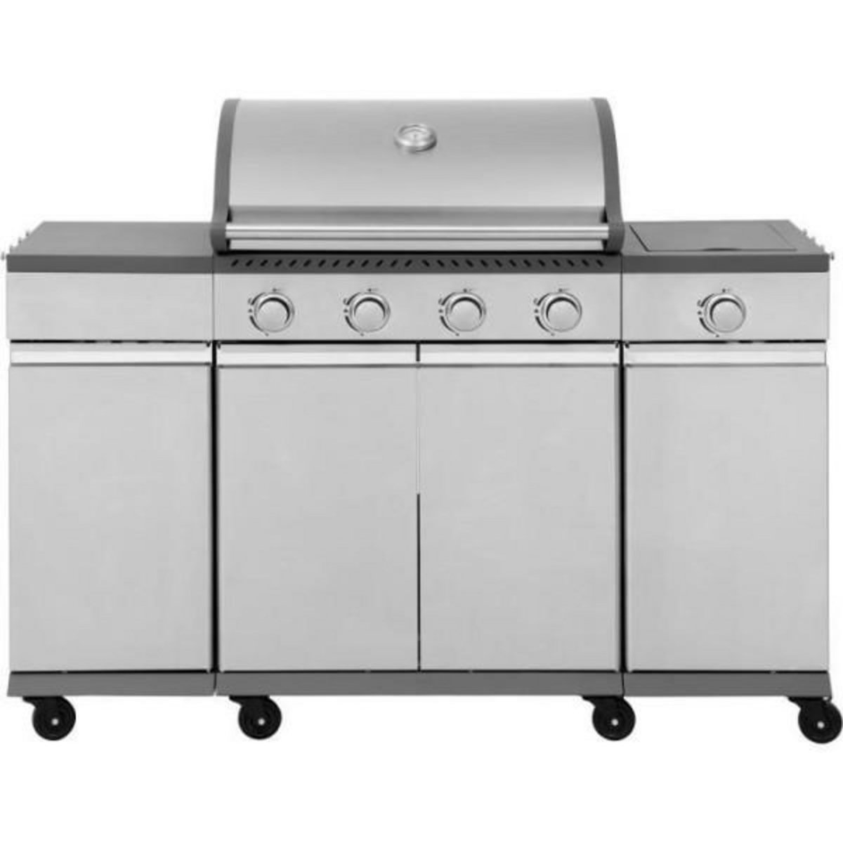 AAAAA Barbecue a gaz - COOKING BOX - BRISBANE - Cuisine inox - 142 X 57 X 112 cm - Gris