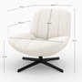 Voir la diapositive 4 : Rendez vous déco Fauteuil pivotant en tissu bouclé blanc cassé-Elvis