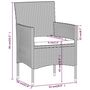 Voir la diapositive 6 : VIDAXL Ensemble de bistro jardin 5pcs Resine tressee verre trempe Gris