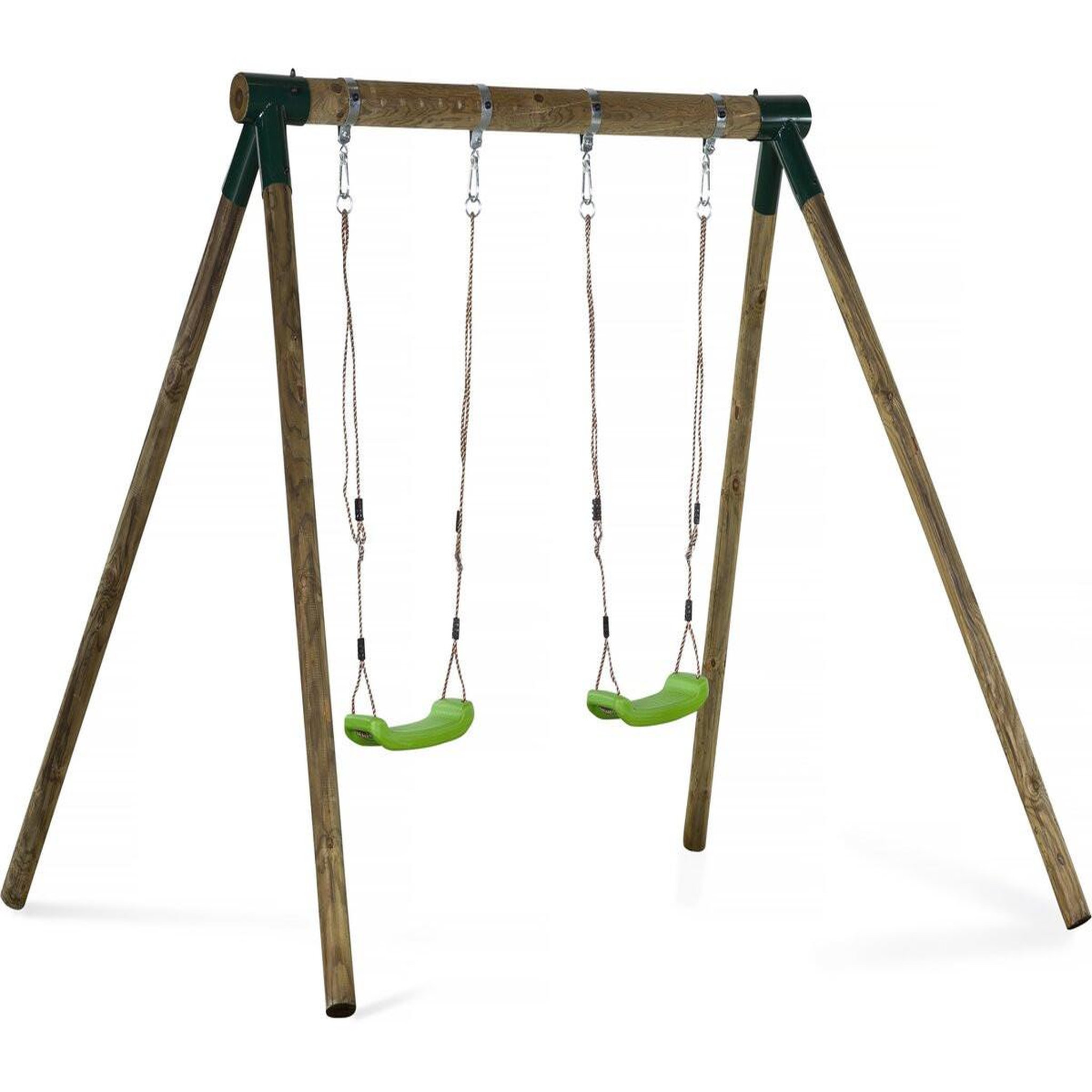 Voir la diapositive 1 : Habitat et Jardin Portique bois  eden  - avec 2 balançoires.