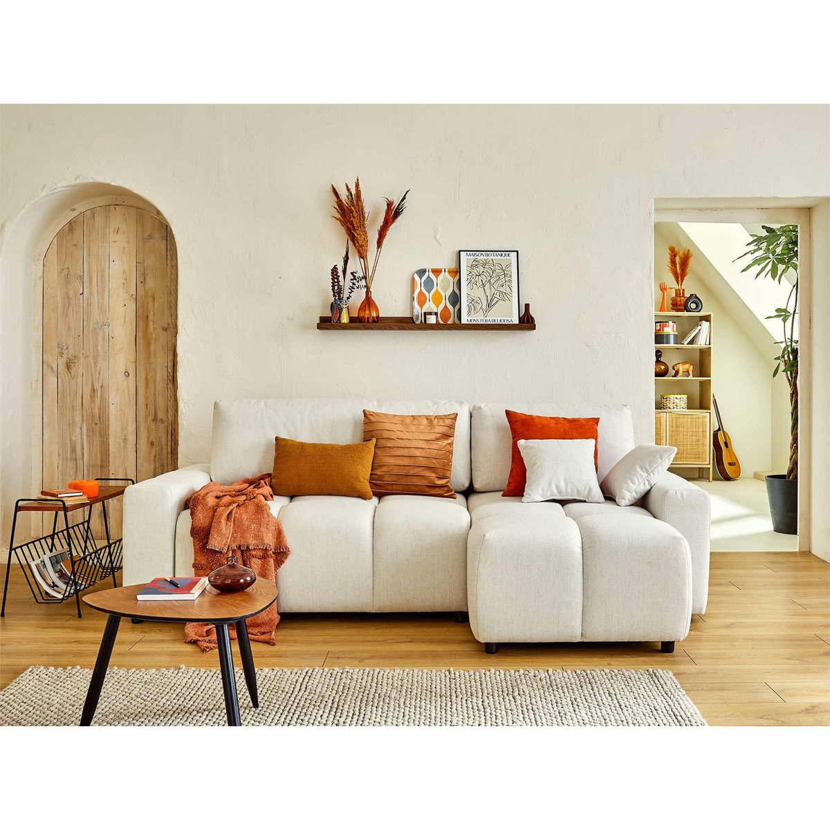 LISA DESIGN Crocus - canapé d'angle réversible - 4 places - convertible avec coffre - en tissu