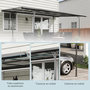 Voir la diapositive 6 : OUTSUNNY Pergola adossable rigide acier alu. toit polycarbonate dim. 5L x 2,99l x 2,23H m gris