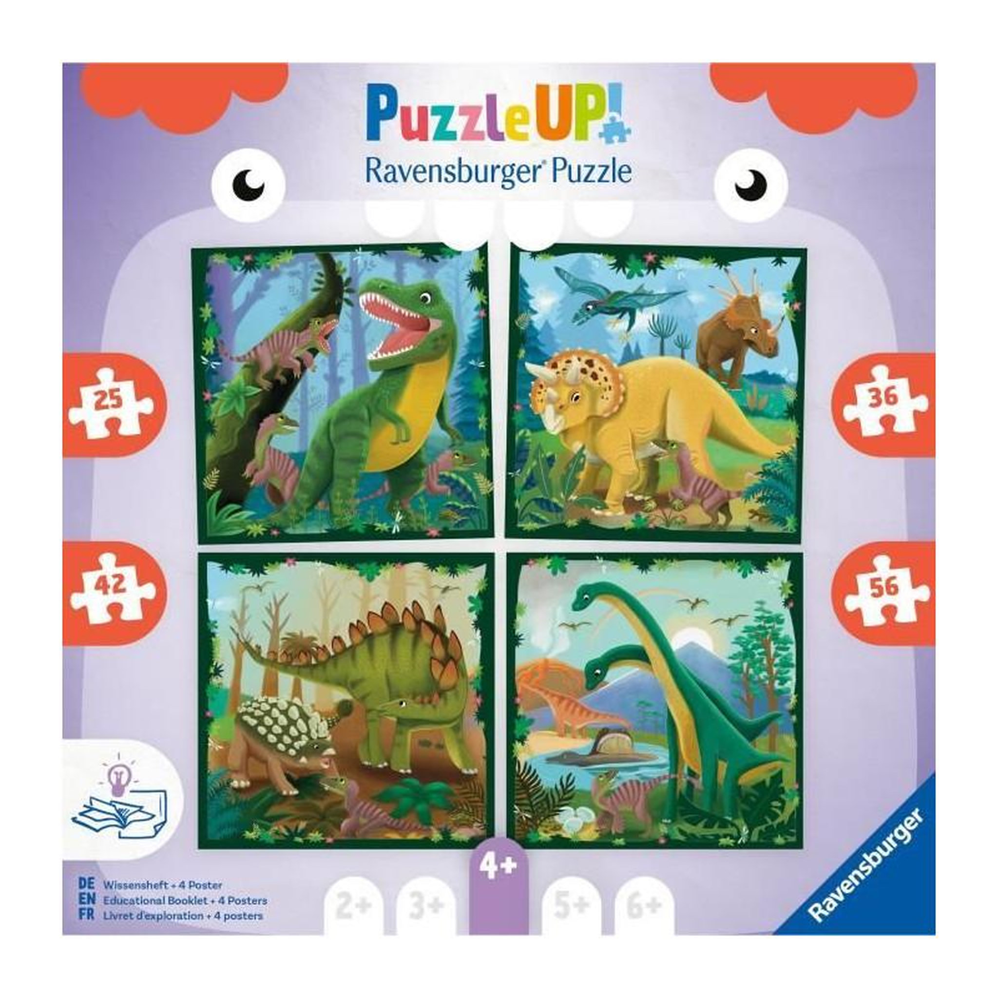 Voir la diapositive 2 : RAVENSBURGER Puzzle Les Dinosaures 12004003 – Ravensburger – Puzzle Enfant UP! – Dès 4 ans – Thème Animaux – Haute qualité