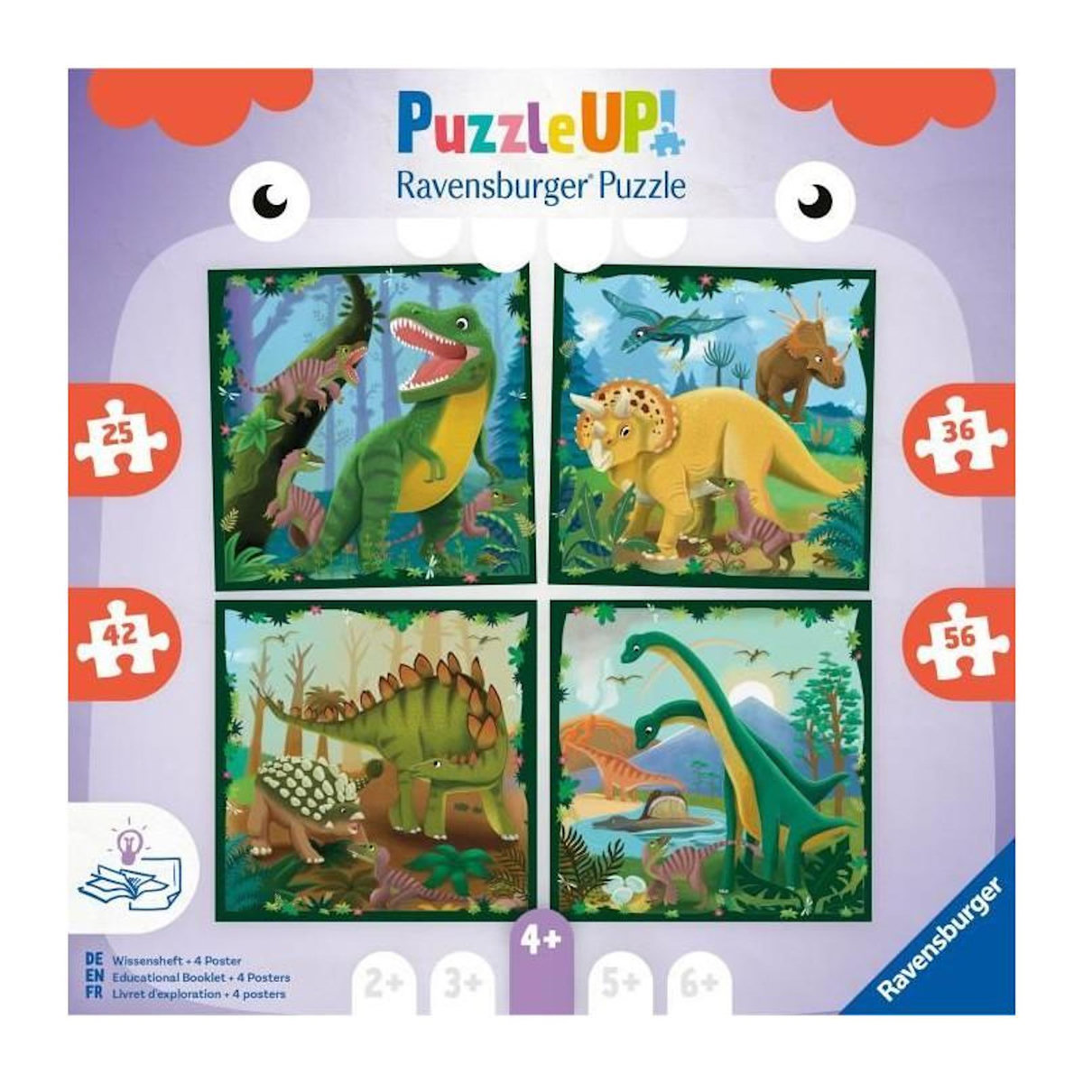 RAVENSBURGER Puzzle Les Dinosaures 12004003 – Ravensburger – Puzzle Enfant UP! – Dès 4 ans – Thème Animaux – Haute qualité