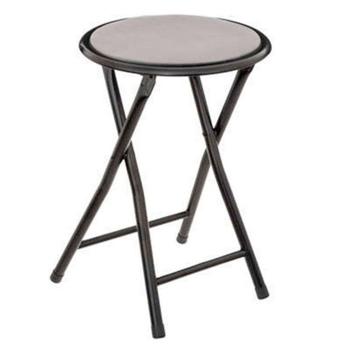  Tabouret Pliant en Velours  Cyda  45cm Gris
