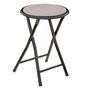 Voir la diapositive 1 :  Tabouret Pliant en Velours  Cyda  45cm Gris