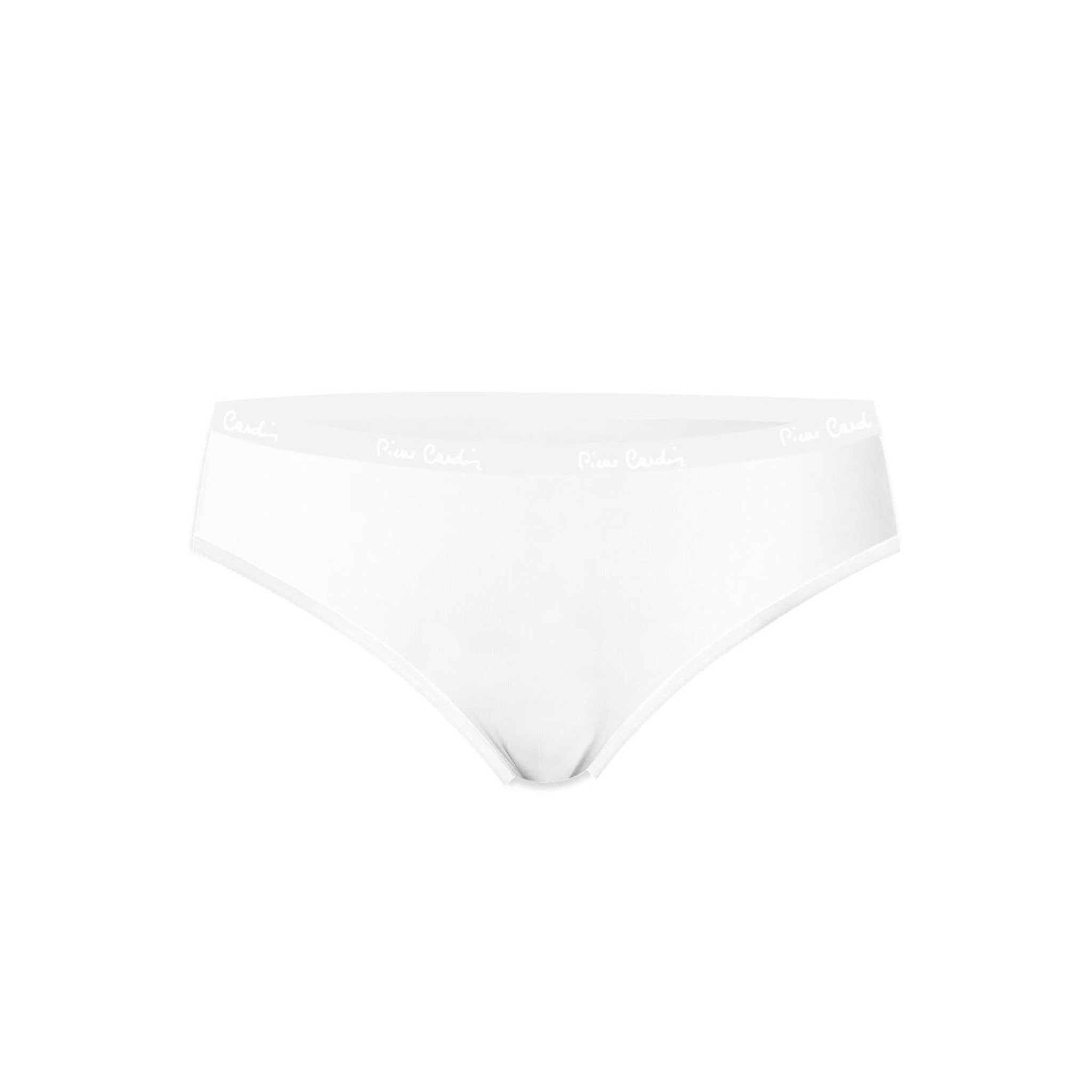 Voir la diapositive 4 : PIERRE CARDIN Lot de 3 slips femme  en coton uni et imprimé ceinture fine 2cm bwf
