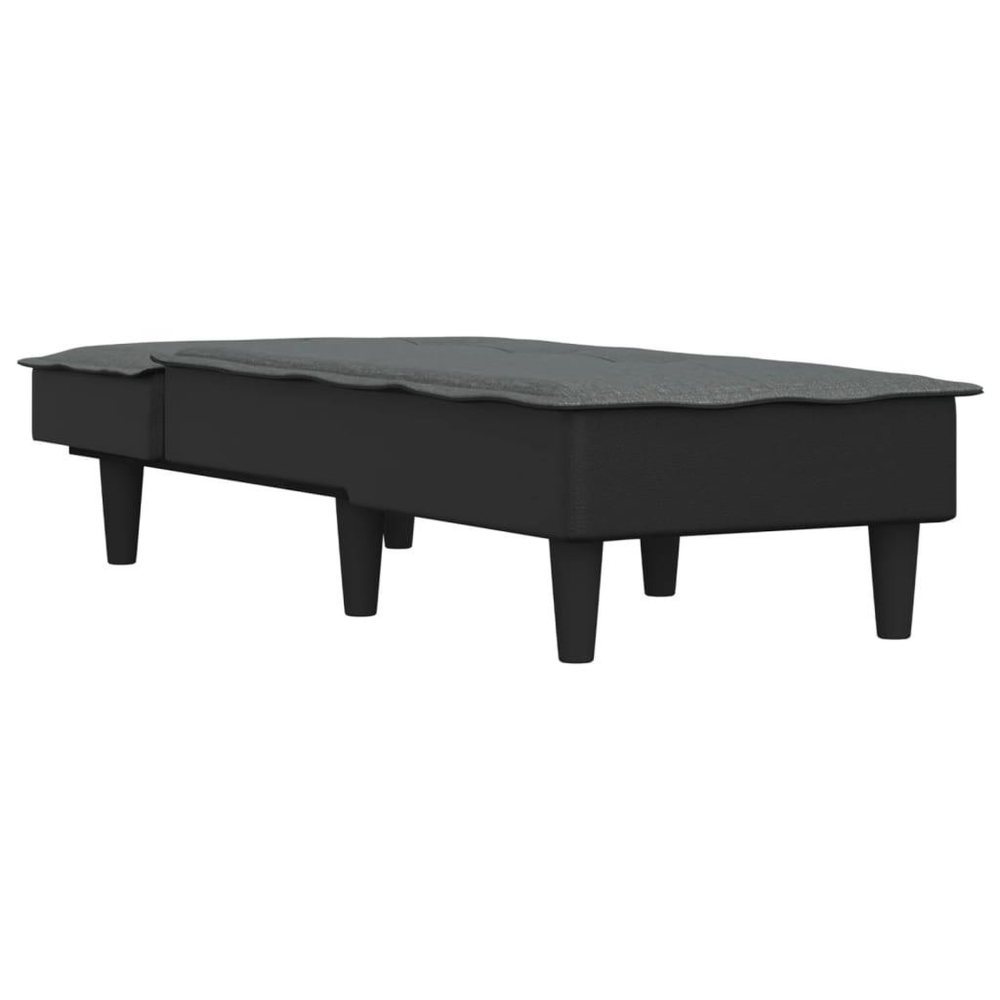 Voir la diapositive 3 : VIDAXL Chaise longue gris fonce tissu