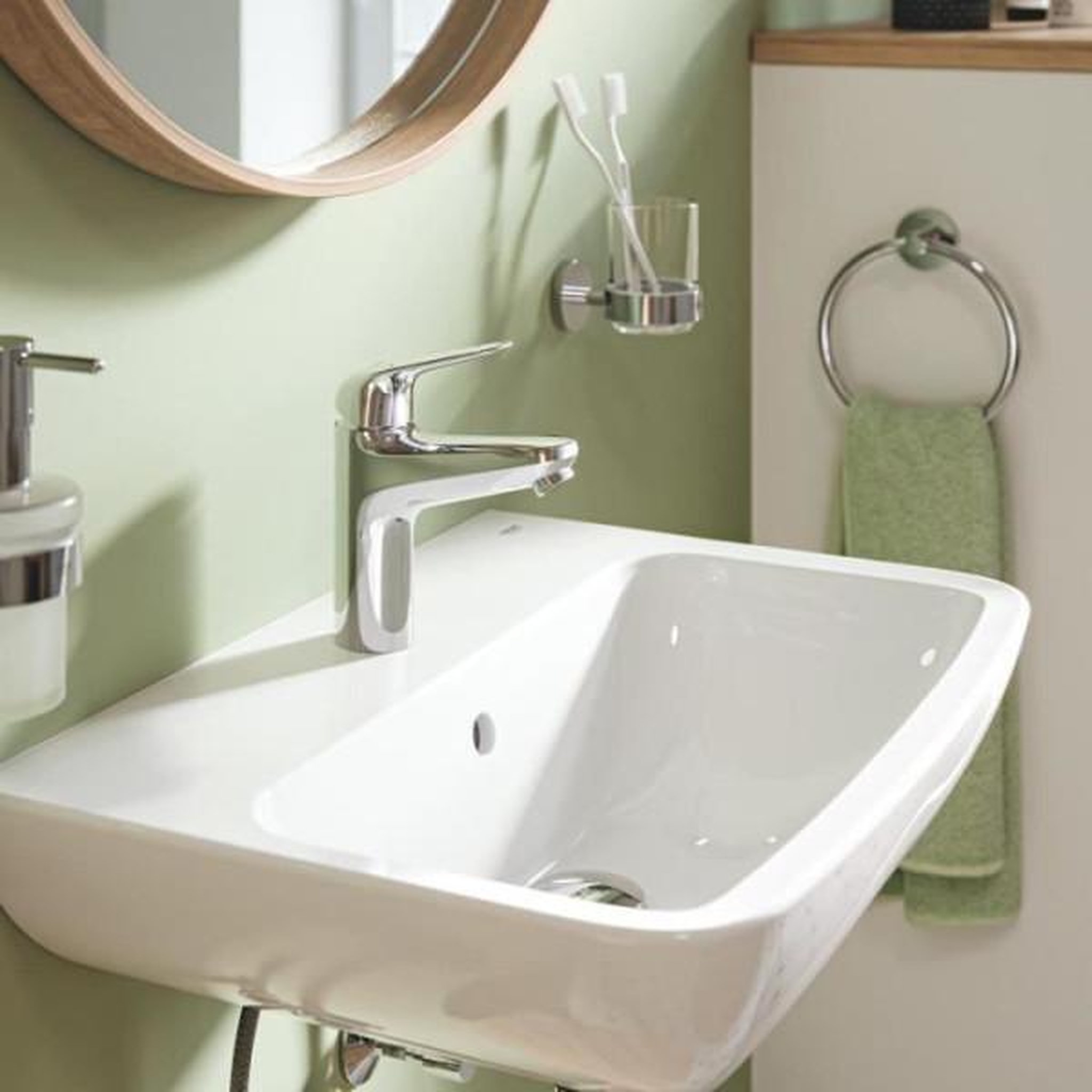 Voir la diapositive 2 : Grohe Mitigeur monocommande lavabo - grohe swift - 24326001 - chromé - taille m - economie d'eau - vidage clic clac