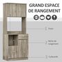 Voir la diapositive 5 : HOMCOM HOMCOM Armoire de cuisine multi-rangements 3 placards 2 niches tiroir panneaux particules classe E1 aspect chêne gris