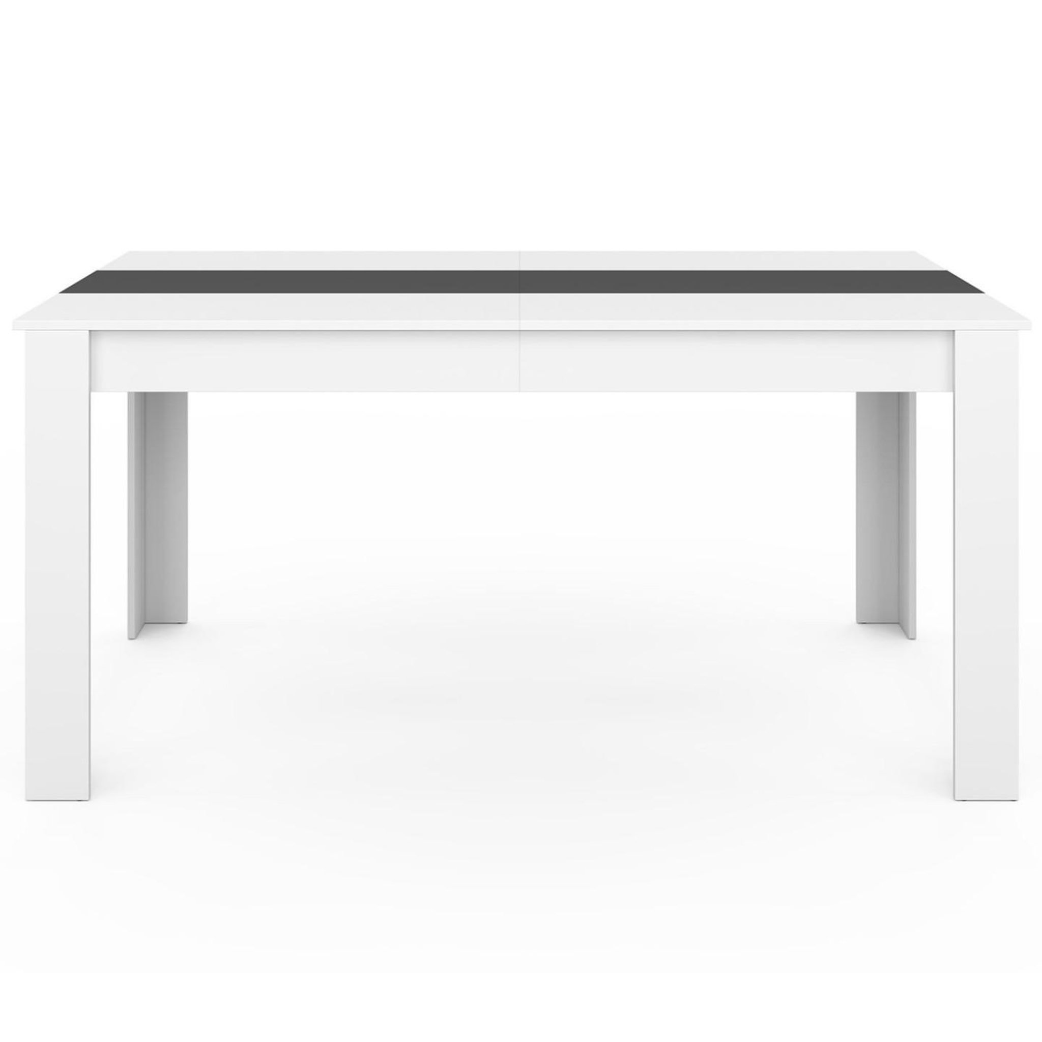 Voir la diapositive 4 : ID MARKET Table à manger rectangle georgia 8 personnes blanche et grise 160 x 80 cm