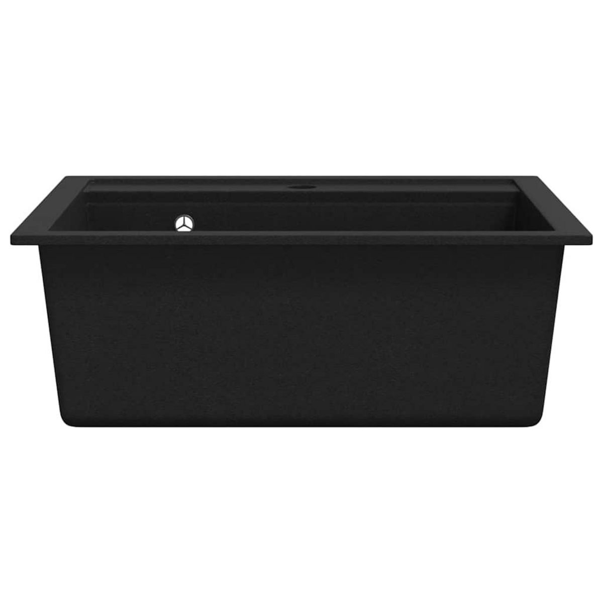 VIDAXL Evier de cuisine en granit Bac unique Noir