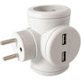 Voir la diapositive 5 : WATT AND CO Multiprise Biplite 2x16A rotative + USB 2.4A Blanc