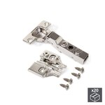 EMUCA SRL Lot de 20 charnières coudées pour montage en applique X91 avec fermeture amortieet embases avec réglage excentrique à visser