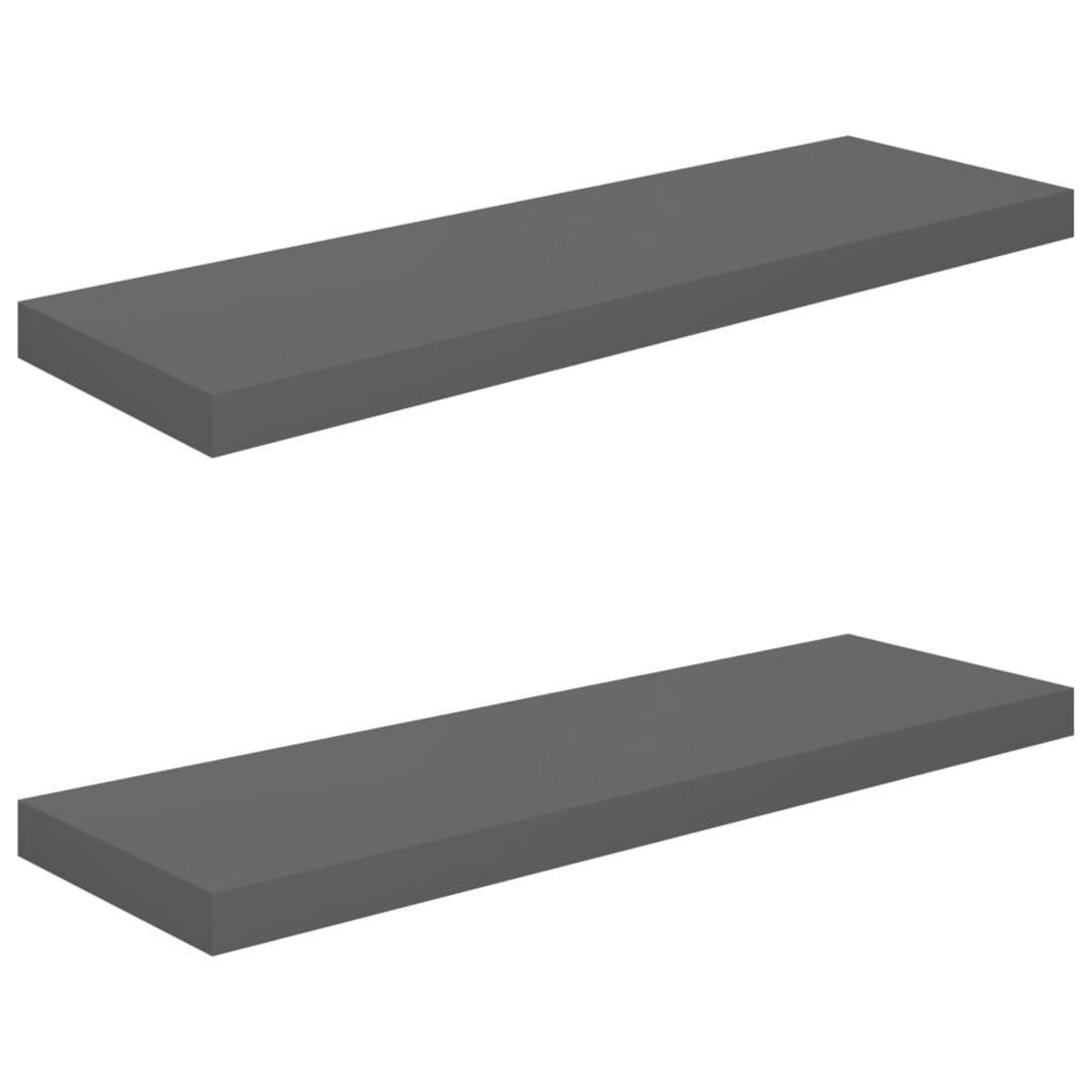 VIDAXL Etagere murale flottante 2 pcs Gris brillant 80x23,5x3,8 cm MDF