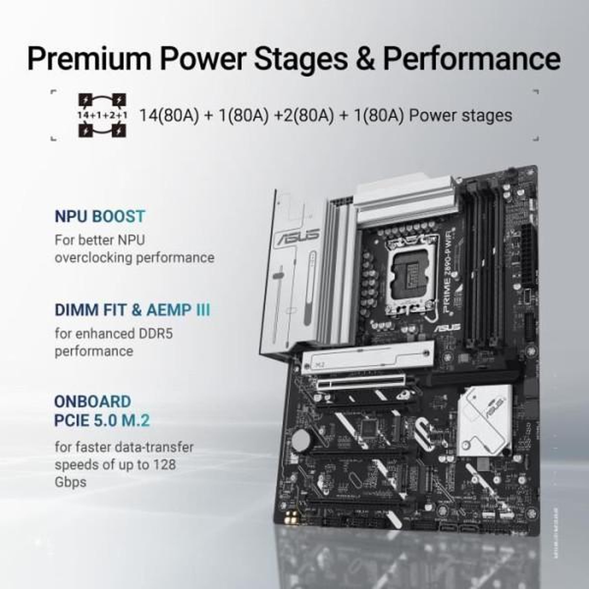 Voir la diapositive 3 : ASUS Carte mere - ASUS - PRIME Z890-P - Socket LGA1851 - PCIe 5.0 - RGB