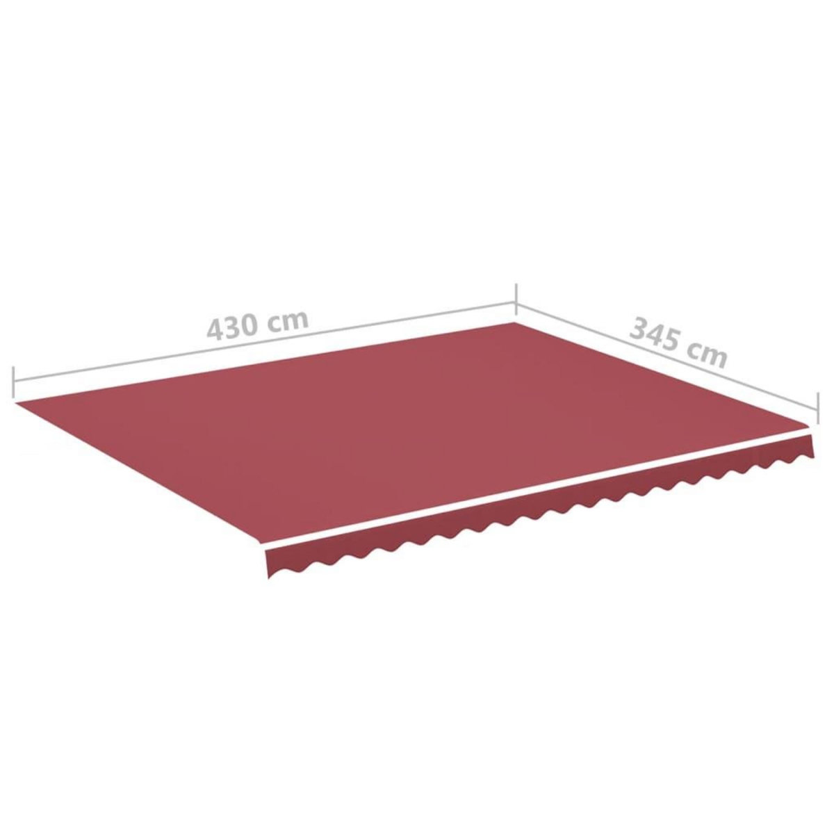 VIDAXL Tissu de remplacement pour auvent Bordeaux rouge 4,5x3,5 m