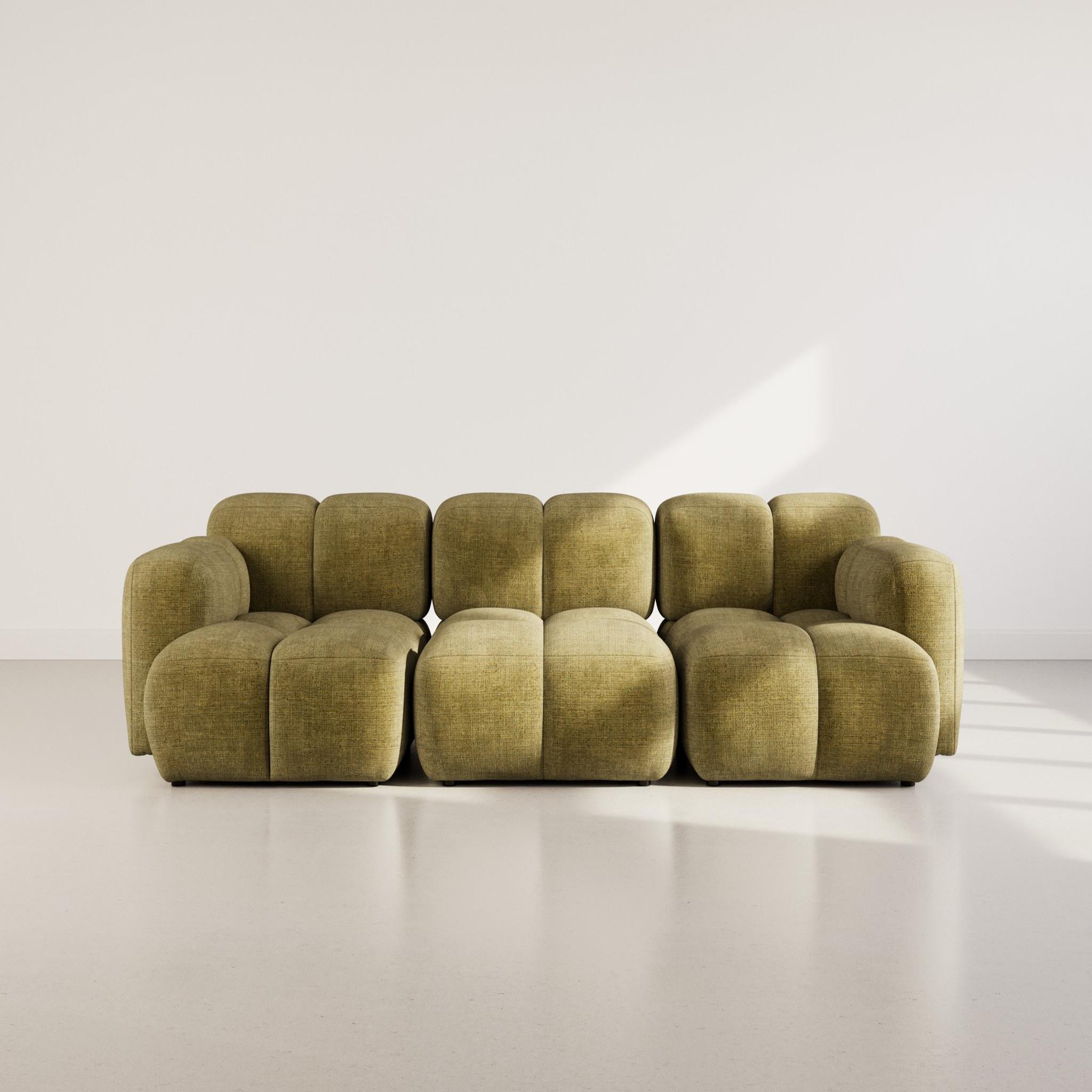 Voir la diapositive 2 : BEST MOBILIER Grace - canapé modulable 3 places en velours texturé