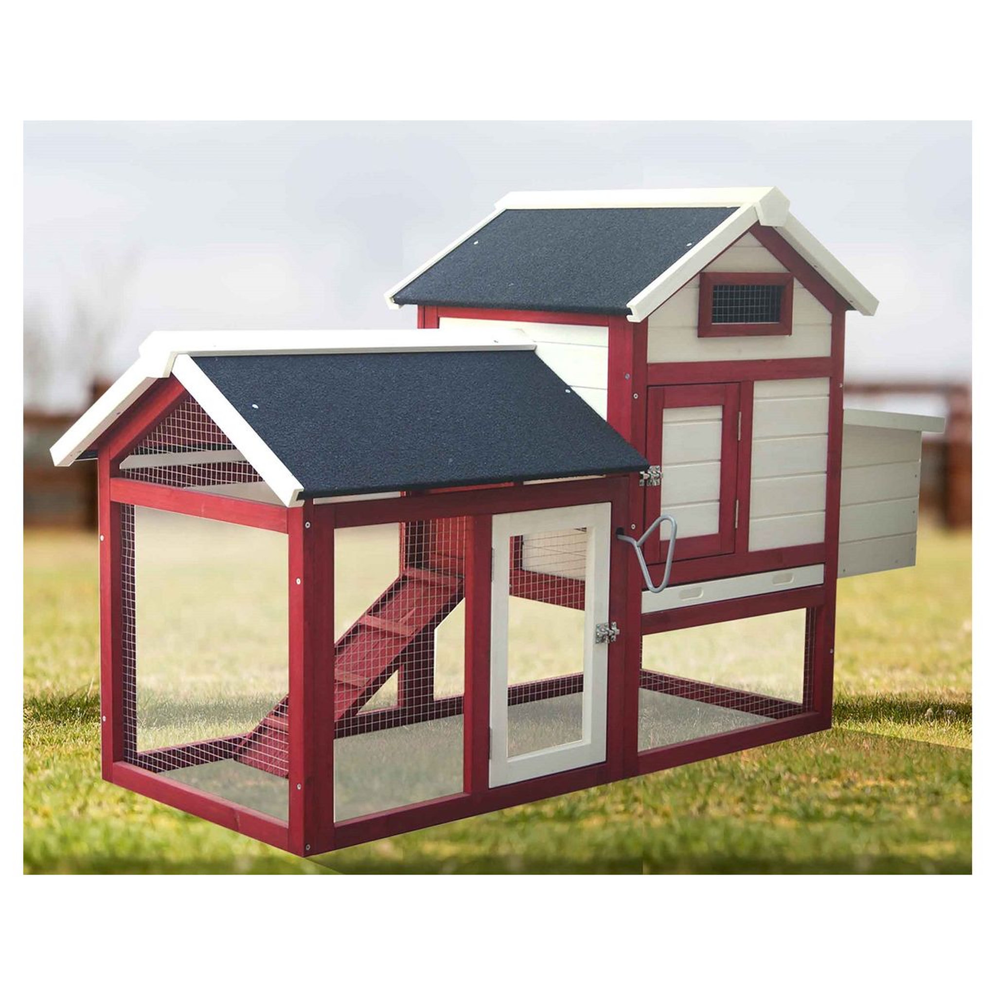 Habita Poulailler standard bi-corps couvert / 0,94 m2 / 2-3 poules / toit bitumé 2 pentes