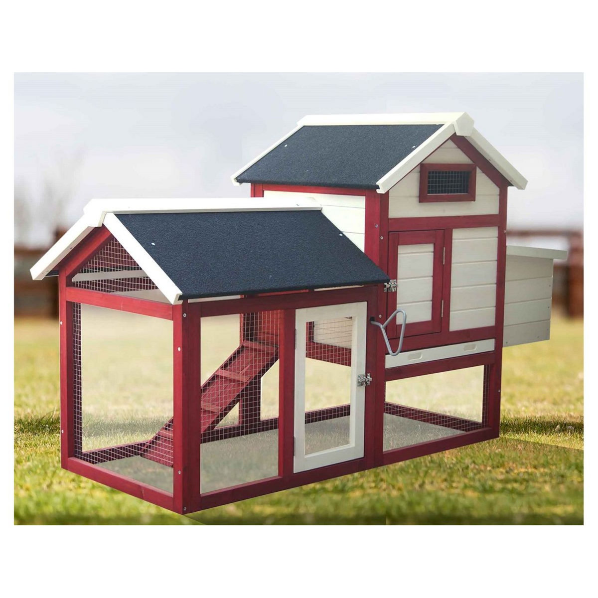 Habita Poulailler standard bi-corps couvert / 0,94 m2 / 2-3 poules / toit bitumé 2 pentes